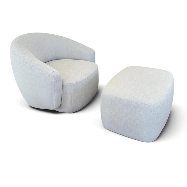 Vanguard Gabriella Swivel Chair & Anderson Ottoman Set For Sale In Miami - Image 6 of 13