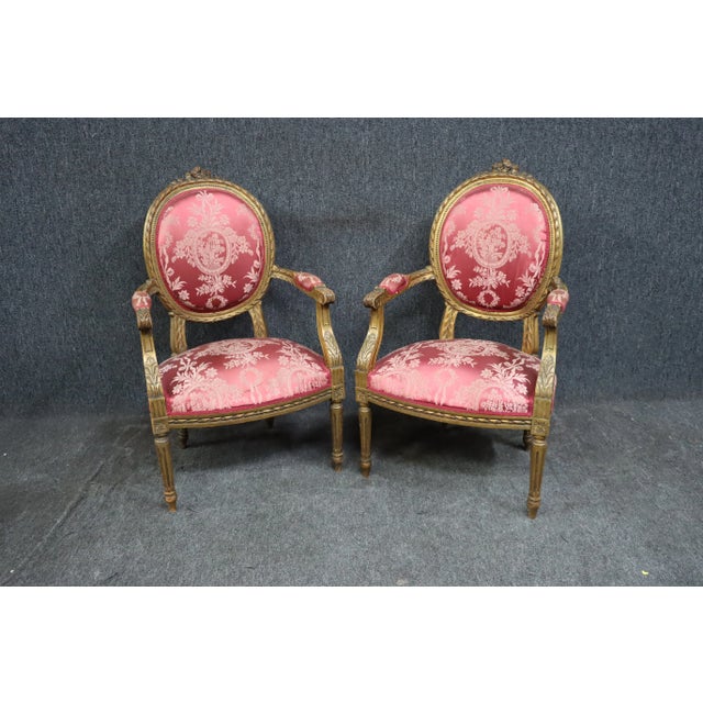 Louis XVI Style Armchairs/Pair For Sale - Image 9 of 9