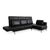 Leather Chrome Corner Sofa in Black with Manual Function by Brühl Moule For Sale - Image 5 of 18