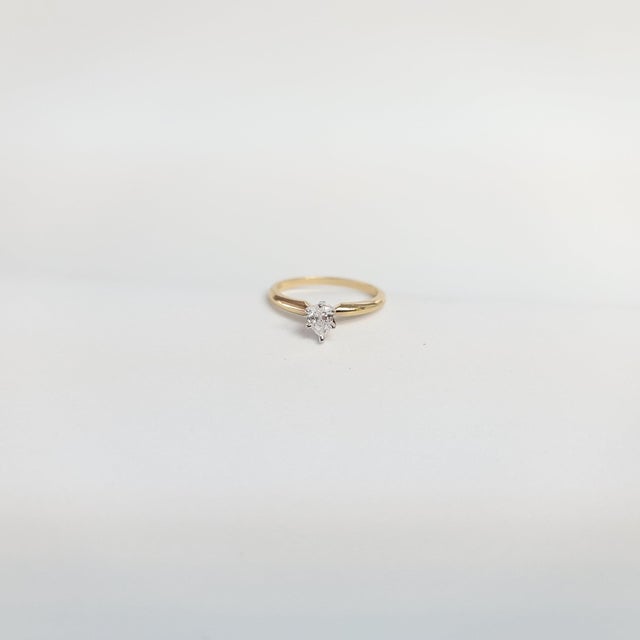 2020s Quarter Carat Pear Solitaire Diamond Engagement Ring, Size 8 For Sale - Image 5 of 5