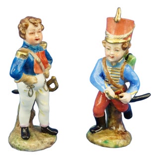 Antique German Porcelain Figurines from Koppelsdorf Manufacture, Set of 2 For Sale