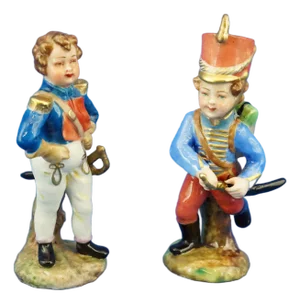 Antique German Porcelain Figurines from Koppelsdorf Manufacture, Set of 2