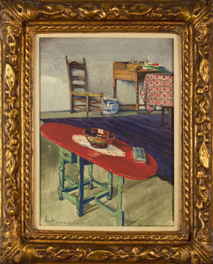 Gordon Mitchell Forsyth RI ARCA, A Dutch Interior, 1930, Watercolour