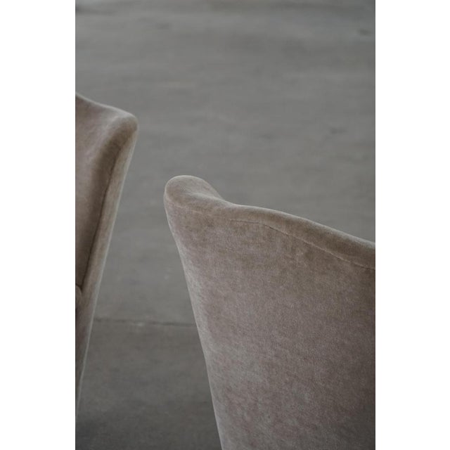 Beige Antique Danish Armchairs in Velvet, 1920s, Set of 2 For Sale - Image 8 of 18