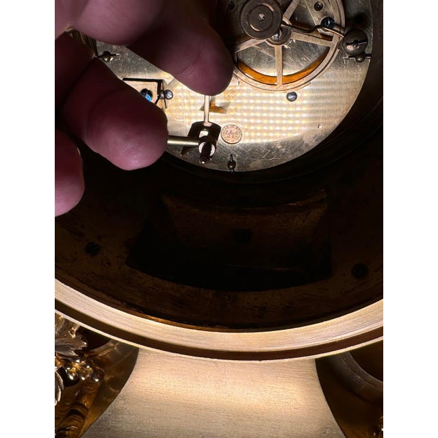 1860s S Marti Napoleon III Gold Ormolu Bronze Clock For Sale - Image 15 of 17