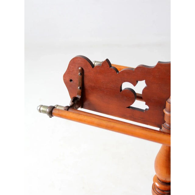Antique Turned Wood and Iron Towel Stand For Sale - Image 11 of 13