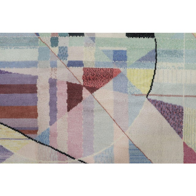 Abstract Vintage Italian Abstract Geometric Rug in Bright Pastel Tones - Rug & Kilim For Sale - Image 3 of 7