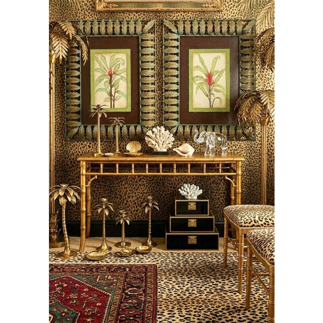 Oversized Vintage Hand Painted Palm Tree Metal Leaf Palm Beach Regency Wall Art- A Pair For Sale - Image 9 of 13