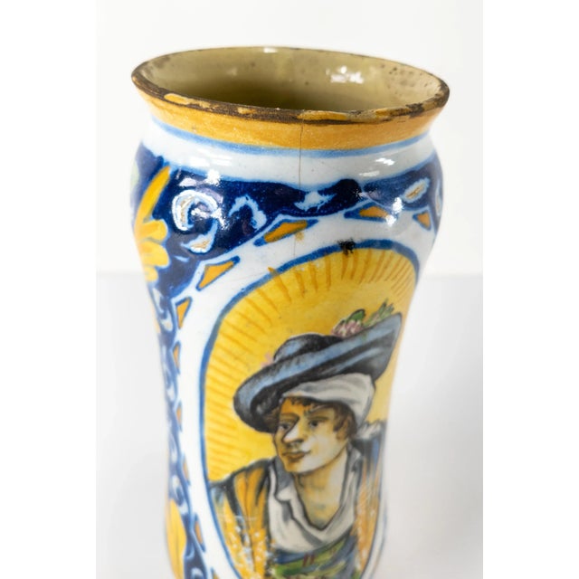 Ceramic 19th Century Italian Majolica Faience Albarello Drug Jar For Sale - Image 7 of 12