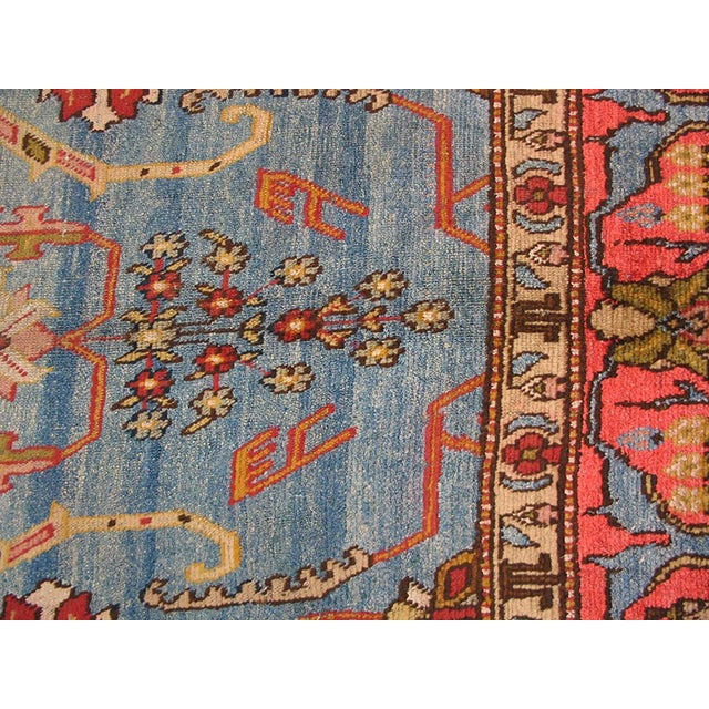 1880s Teal Blue Geometric Antique Central Asian Silk Khotan "Kashgar" Rug 9' X 13' Handknotted Wool Carpet For Sale - Image 10 of 13