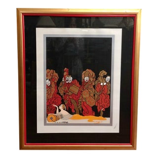 Art Deco "Opium and Mahjongg" Serigraph by Erte' Signed 131/300 Framed For Sale