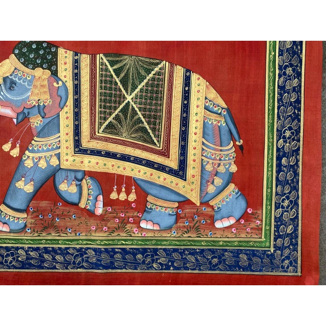 Indian Vintage Elephant Painting For Sale - Image 4 of 8