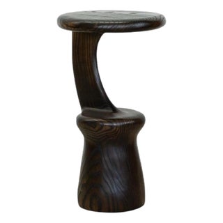 Charred Red Oak Side Table by Alexander Knysch For Sale