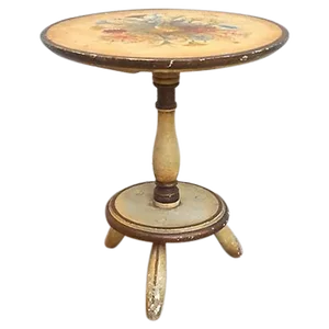 Vintage Italian Hand-Painted Floral Footstool