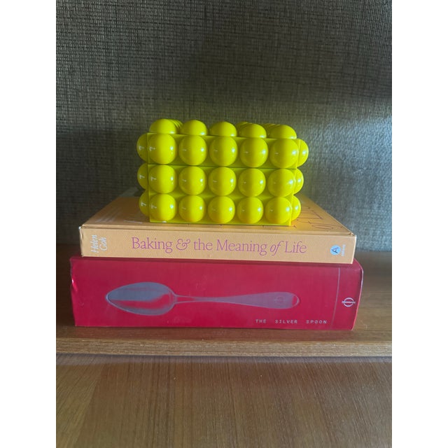Yellow Bubble Resin and Wood Heavy Decorative Box With Lid For Sale In Los Angeles - Image 6 of 12