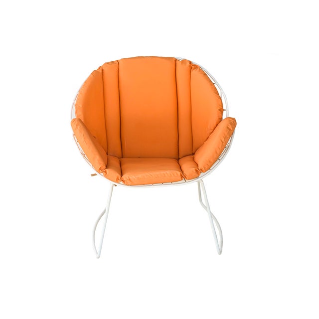 This vintage Salterini style 1960's 4 piece set of white painted iron garden and outdoor patio furniture is very chic! It...