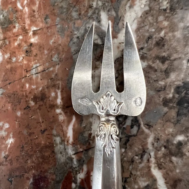 Metal Louis XV Oyster Forks in Silver & Filled Silver, France, 1890s For Sale - Image 7 of 10