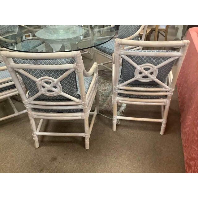 Gorgeous Henry Link Costal Target Back Rattan 7 Piece Dining Set For Sale - Image 13 of 13