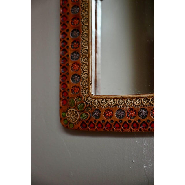 Handcrafted Ceramic Wall Mirror, Vallauris, 1960s For Sale - Image 8 of 10