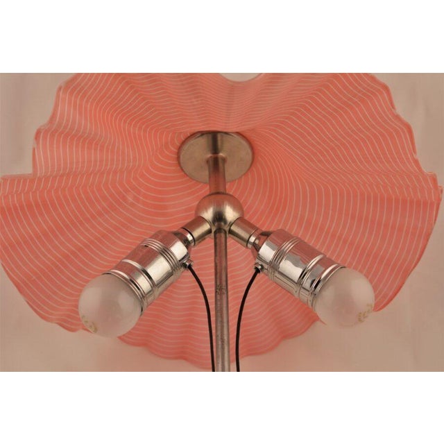 Art Deco Table Lamp with Red Glass Globe, 1930s For Sale - Image 3 of 8