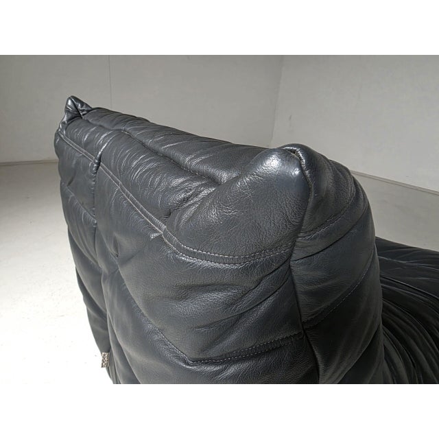 Grey/Blue Togo Chairs by Michel Ducaroy for Ligne Roset, 1980s, Set of 2 For Sale - Image 9 of 10