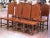Late 19th Century 19th Century Spanish Carved Oak Dining Chairs With Leather Seats, Set of Eight For Sale - Image 5 of 14