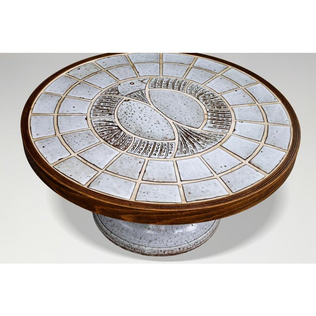 Ceramic Coffee Table with Sculptural Pedestal Base from Vallauris, 1960s For Sale - Image 6 of 15
