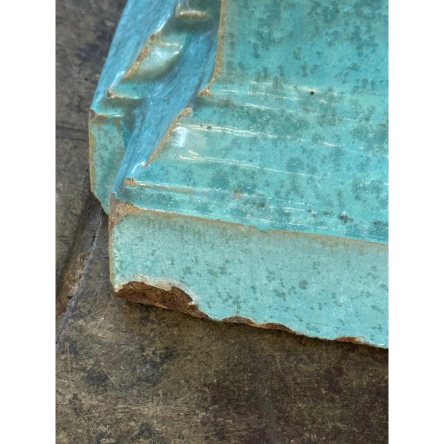 1930s Rare Monumental Gladding McBean Turquoise Glazed Architectural Terra Cotta Planter For Sale In Los Angeles - Image 6 of 12
