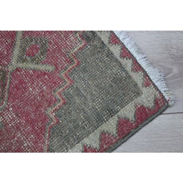 1970s Turkish Red Medallion Doormat Rug For Sale - Image 10 of 13