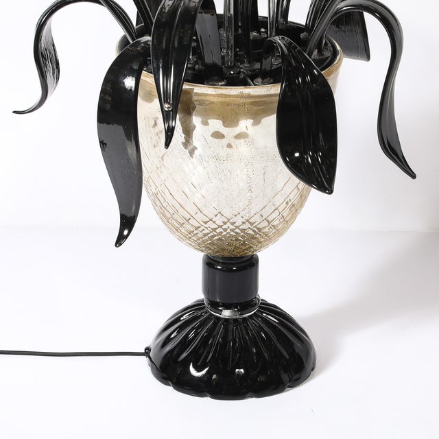 Mid-Century Expansive Leaf Form Handblown Murano Glass & 24kt Gold Fleck Uplight For Sale - Image 18 of 18