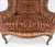 Red Gold Brass Tacks Upholstery Carved Mahogany Base Legs Large Wing Chair For Sale - Image 9 of 12