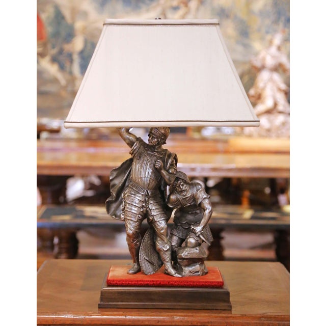 19th Century French Silvered Bronze Figural Sculpture Mounted as Table Lamp For Sale In Dallas - Image 6 of 15