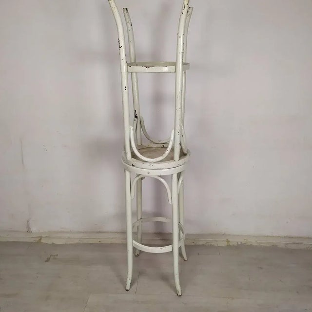 Set of Wooden Bistro Stools, 1930s For Sale - Image 10 of 11