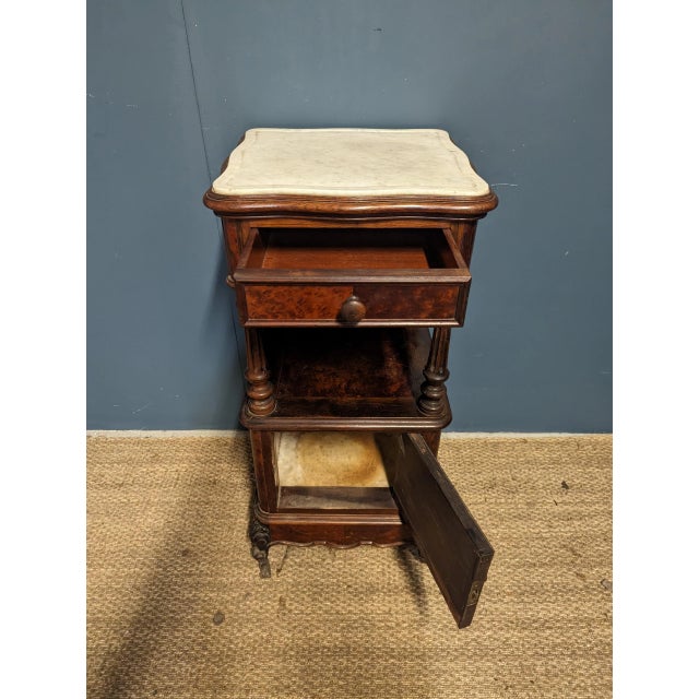 Louis XVI Style Bedside Tables in Mahogany and Rosewood, Set of 2 For Sale - Image 3 of 6