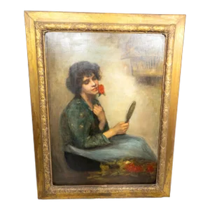 Late 19th Century English Painting of a Young Lady by Philip Richard Morris