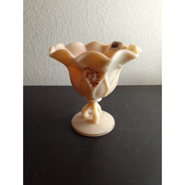 Glass Vintage Westmoreland Almond Slag Glass Pedestal Compote For Sale - Image 7 of 11