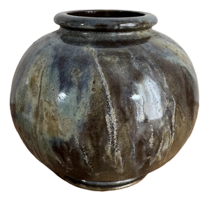 Vintage Iridescent Stoneware Vase