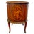 Louis XVI Style Round Gueridon Commode Tables With Carrara Marble & Floral Marquetry - A Pair For Sale - Image 12 of 18