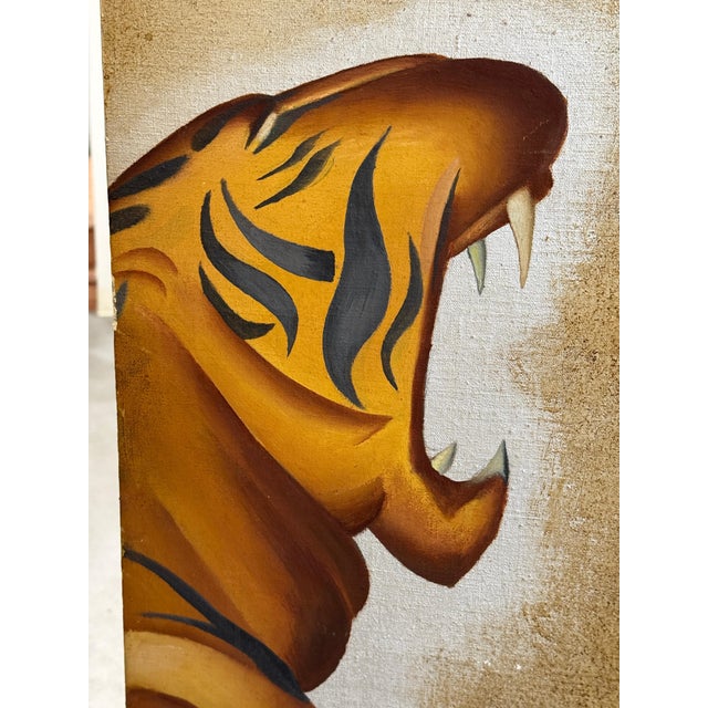 Early 20th Century Art Deco 3 Part Screen after Major Felton’s Warrior & Tiger by F. Wilcox For Sale - Image 13 of 18
