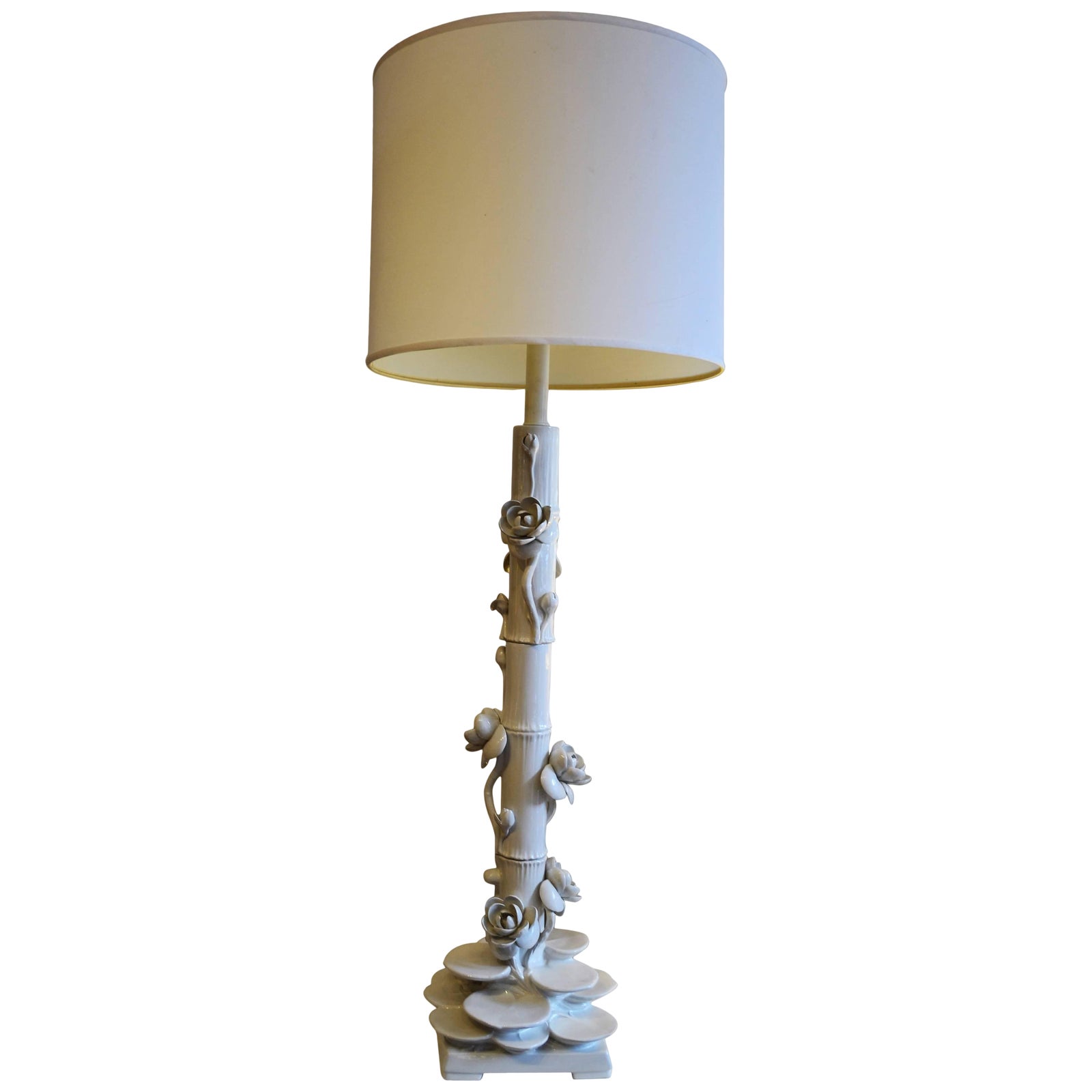 Italian Ceramic Lotus Floor Lamp Chairish