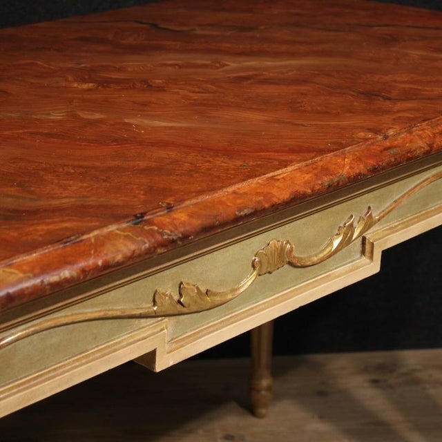 20th Century Louis XVI Lacquered and Painted Table, 1950s For Sale - Image 6 of 12