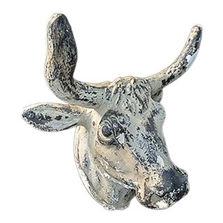 Vintage Distressed Bull Head Wall Sculpture – Trade Sign 19th Century For Sale