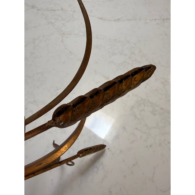 Nora Fenton Vintage Nora Fenton Tole Sheath of Wheat Candle Wall Sconce For Sale - Image 4 of 7
