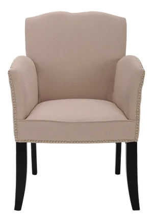 Armchair & Silver nailhead in Taupe & Black