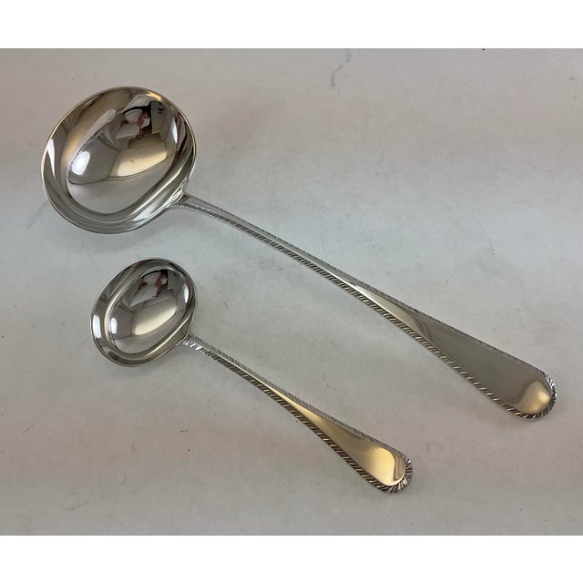 James Dixon & Sons New 1980s Complete Cutlery Set for 12, Including Fish Eaters & Serving Pieces, Feather Edge - 134 PCS For Sale - Image 4 of 18