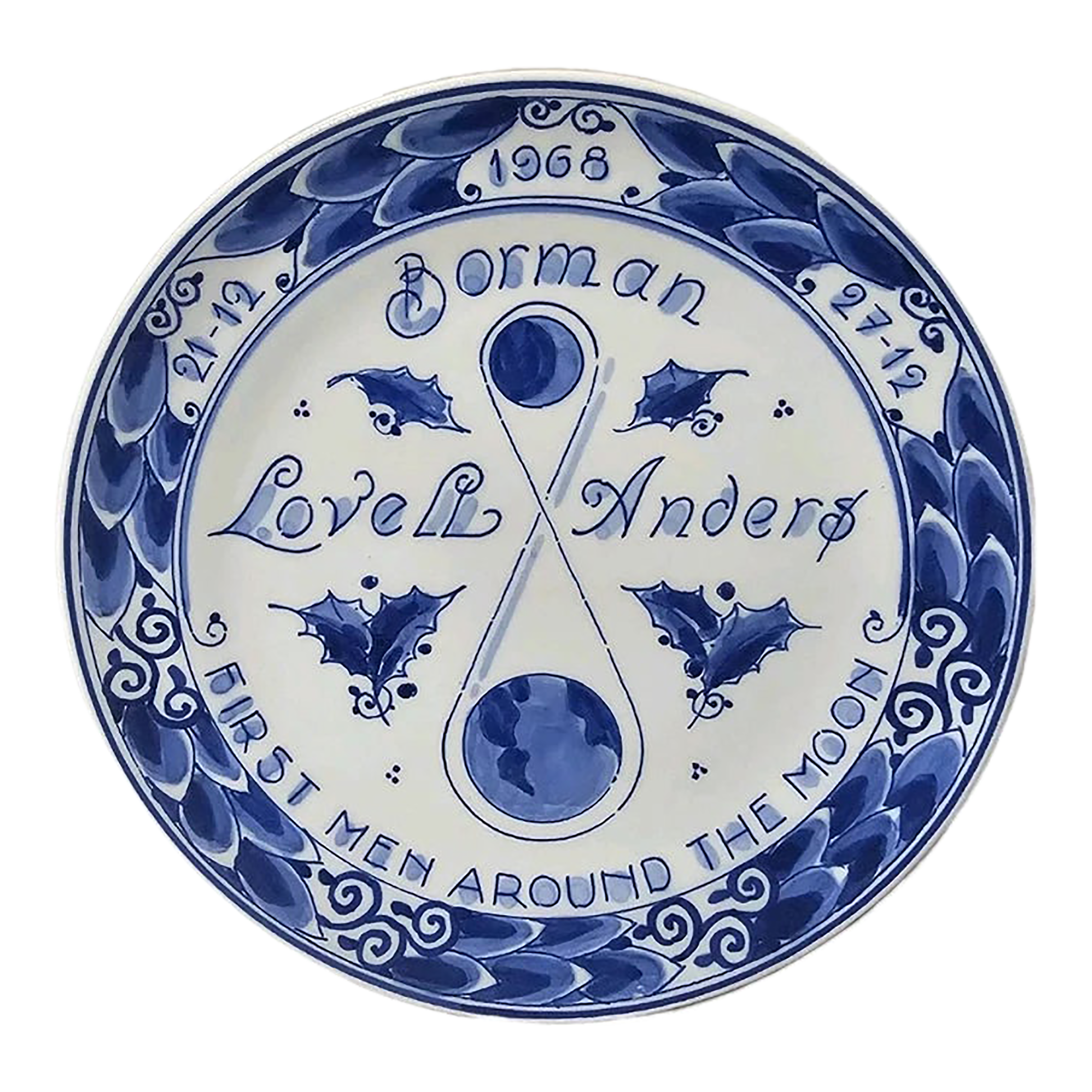 1968 Royal Delft Hand Painted First Men Around the Moon Delft Blue