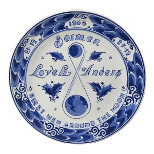 1968 Royal Delft Hand Painted First Men Around the Moon Delft Blue Plate