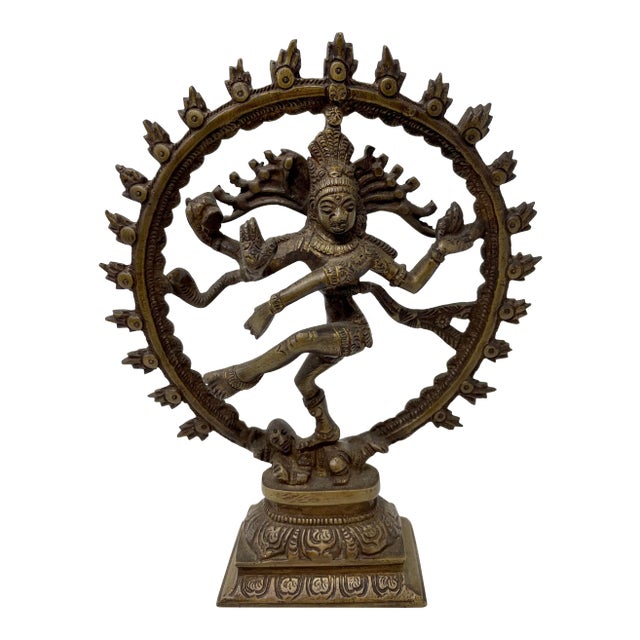 Vintage Brass Shiva Nataraja Lord of Dance Statue. For Sale