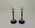 Blue Pair of Signed Shafaq Malik Postmodern Art Glass Martini Glasses – Cobalt Blue & Yellow For Sale - Image 8 of 9