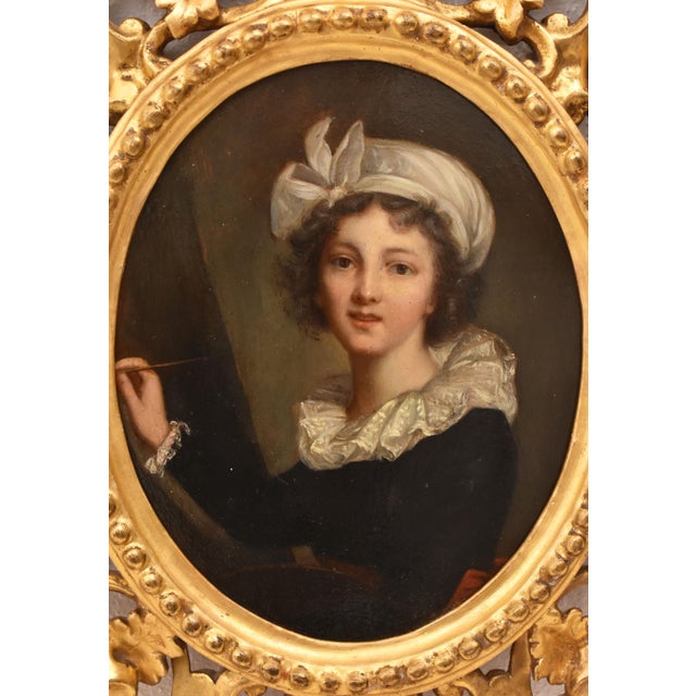 Oval Portrait of Young Woman, Oil on Cardboard, 1878, Framed For Sale - Image 3 of 10